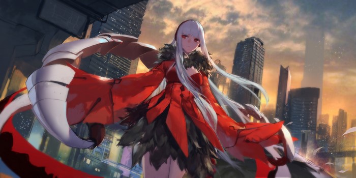 Girl from Forever 7th Capital in red outfit