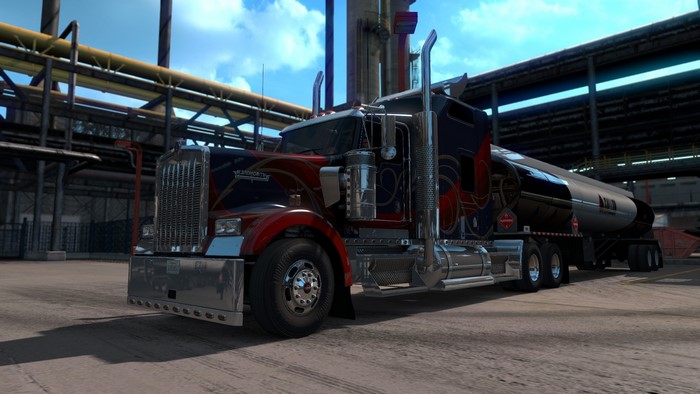 Kenworth truck with tanker trailer in American Truck Simulator