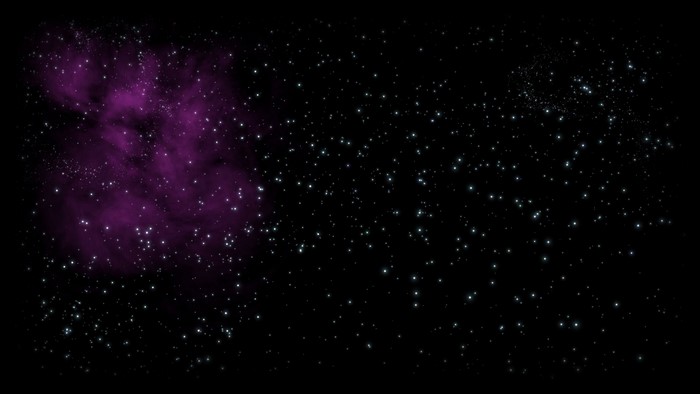 Purple nebula and stars in space