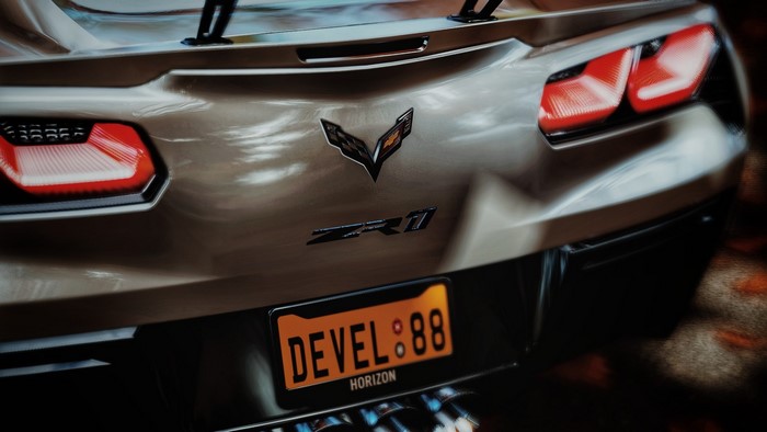 Chevrolet Corvette ZR1 with custom license plate