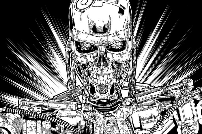 Terminator Endoskeleton comic art drawing