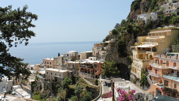 Positano, Italy cliffside town overlooking the sea