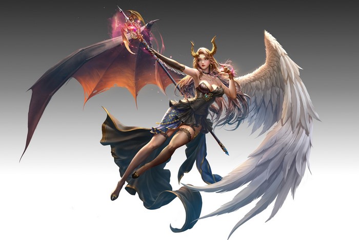 Angel with Staff and Wings