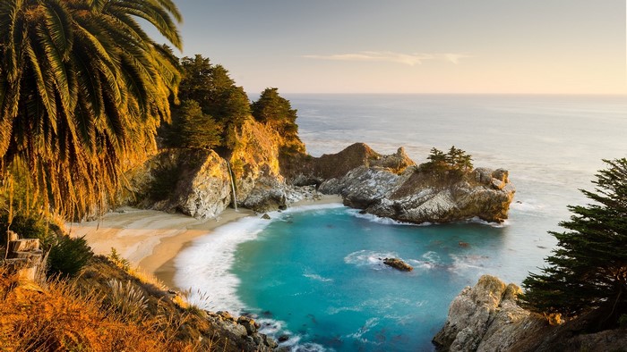 McWay Falls at Sunset in Big Sur, California
