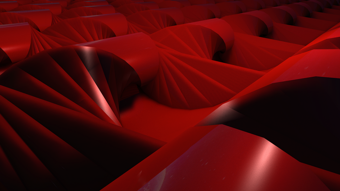 Abstract Red 3D Shapes CGI Digital Art