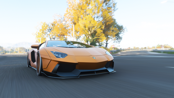 Orange Lamborghini Aventador in Forza Horizon 4