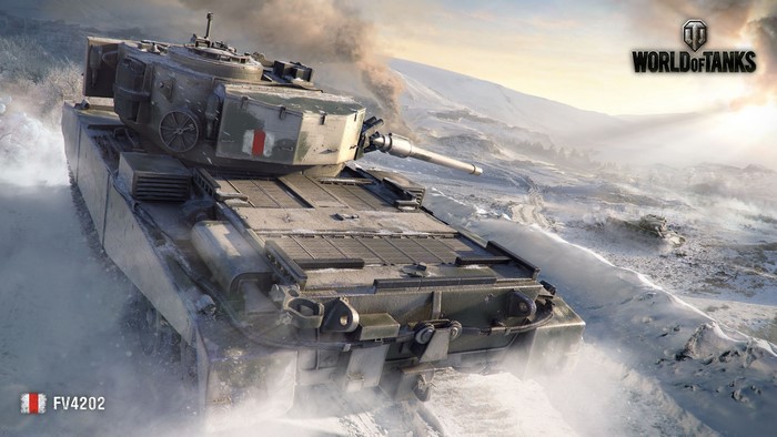 FV4202 Tank in World of Tanks Winter Environment