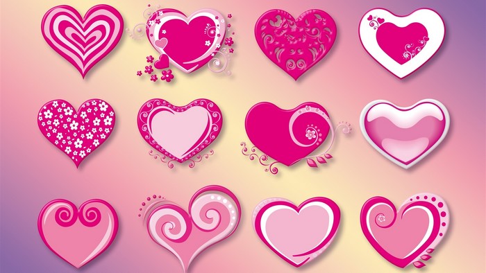Collection of pink heart designs
