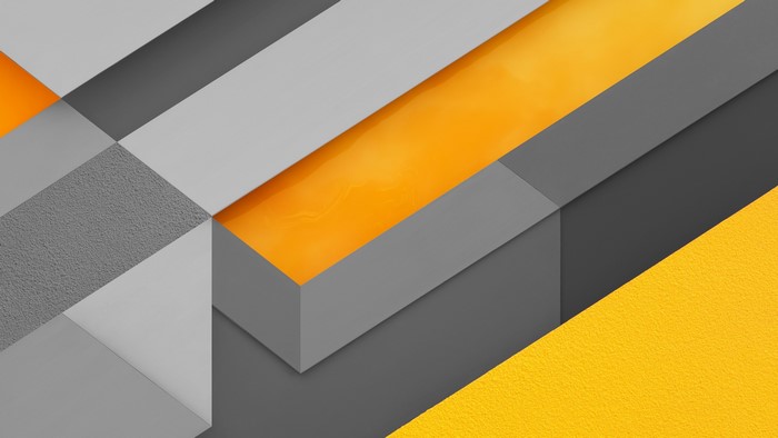 Abstract geometric shapes with gray and yellow textures
