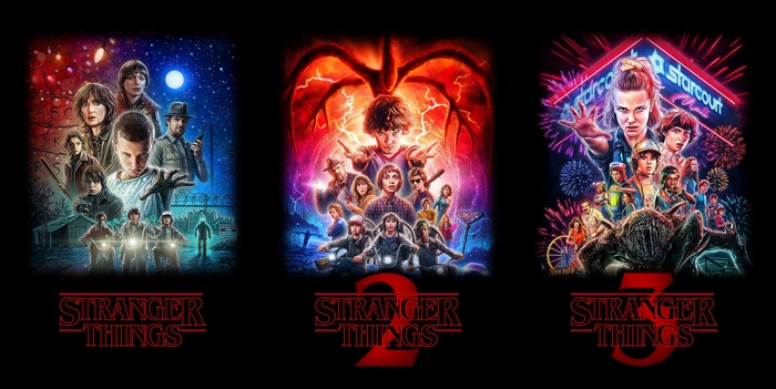 Stranger Things Season 1, 2 and 3 Posters