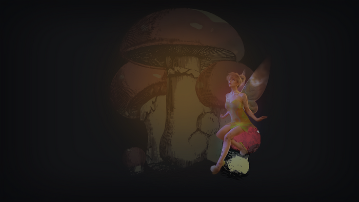 Fairy sitting on a mushroom