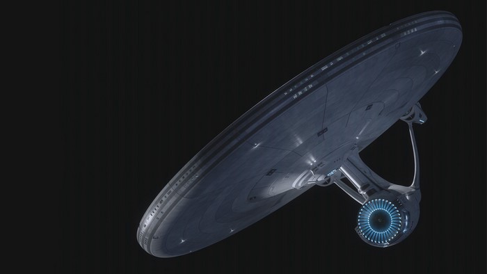 USS Enterprise from Star Trek on black background