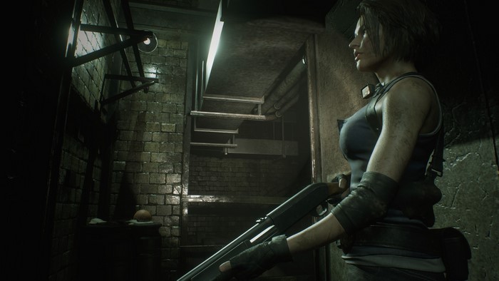 Jill Valentine from Resident Evil 3 Remake holding a shotgun