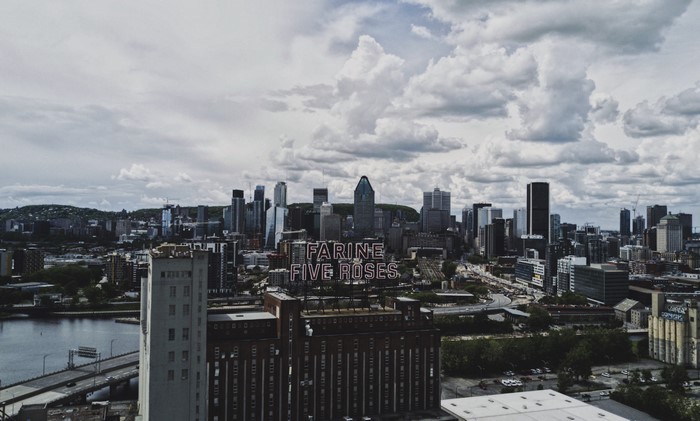 Montreal Skyline with Farine Five Roses Sign