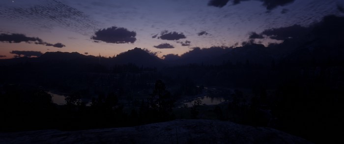 Red Dead Redemption 2 landscape at dusk