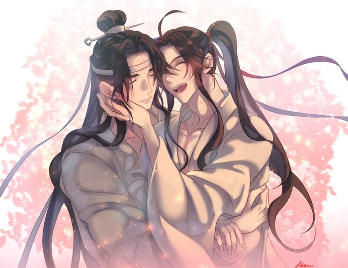 Lan Zhan and Wei Ying embracing