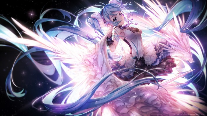 Hatsune Miku from Vocaloid with Wings