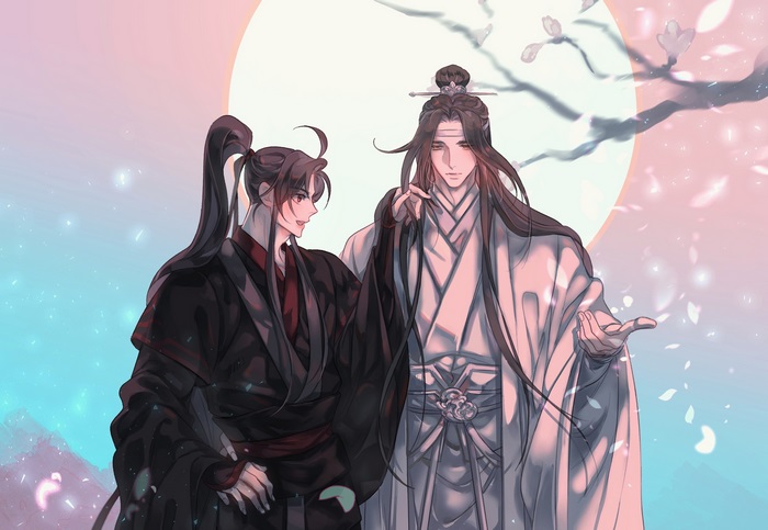 Lan Zhan and Wei Ying under the moon