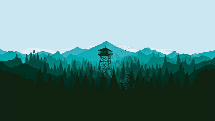 Firewatch video game art minimalist landscape
