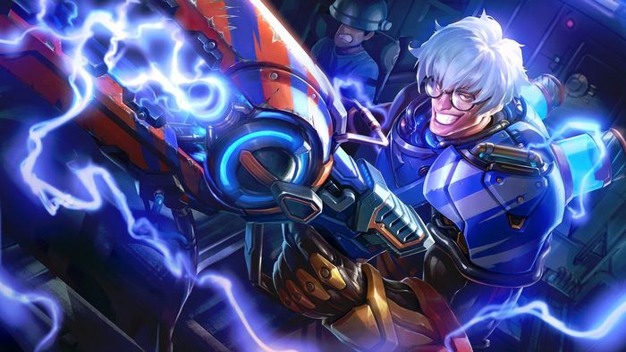 Heroes Evolved character with lightning weapon
