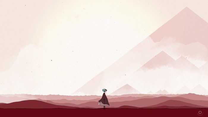 Minimalist video game art from Gris