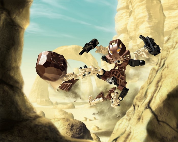 Bionicle Toa in a desert landscape