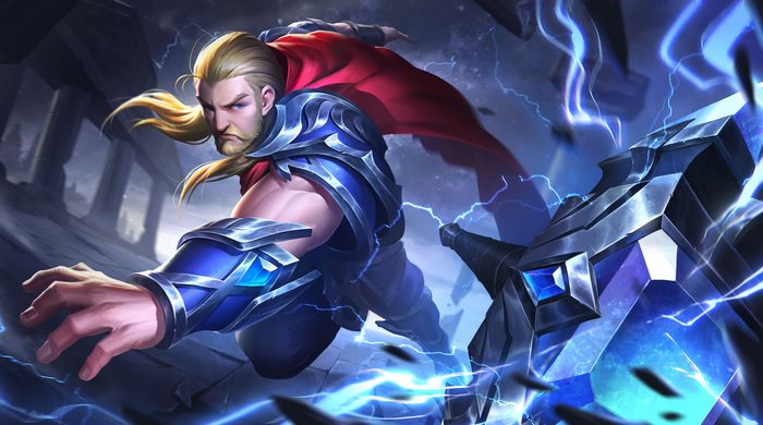 Thor with Hammer and Lightning