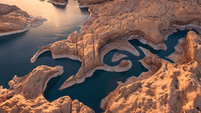 Aerial View of Lake Powell Rock Formations in