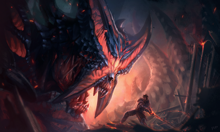 Path of Exile game art of a monster and warrior