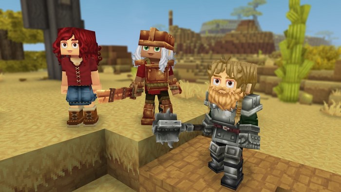 Three characters in Hytale RPG video game