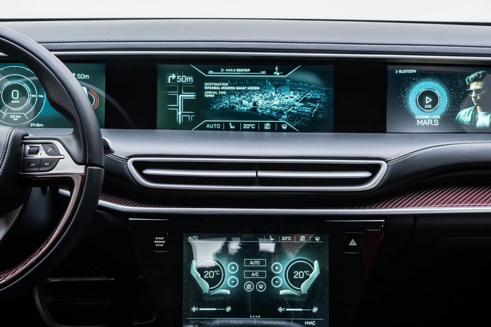 Togg electric SUV car interior dashboard
