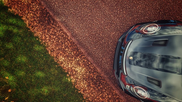 Porsche 911 from Forza Horizon 4, top view