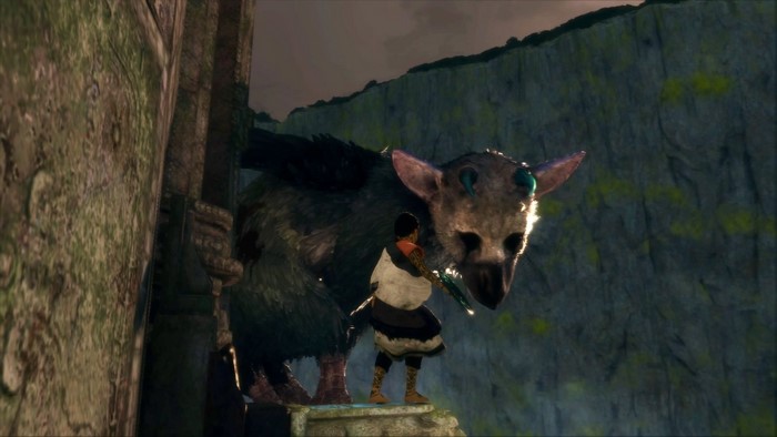 Trico and a boy from The Last Guardian