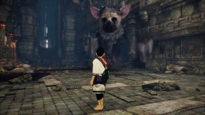 The Last Guardian: Boy and Trico in ancient ruins