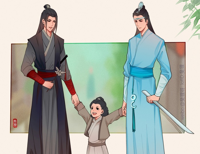 Lan Zhan, Wei Ying, and Lan Sizhui