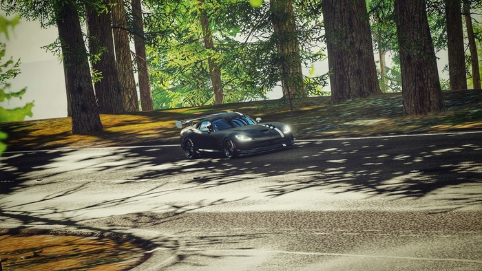 Dodge Viper ACR on a forest road