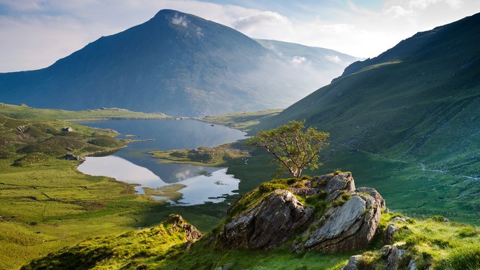 Scenic Lake and Mountains in Wales