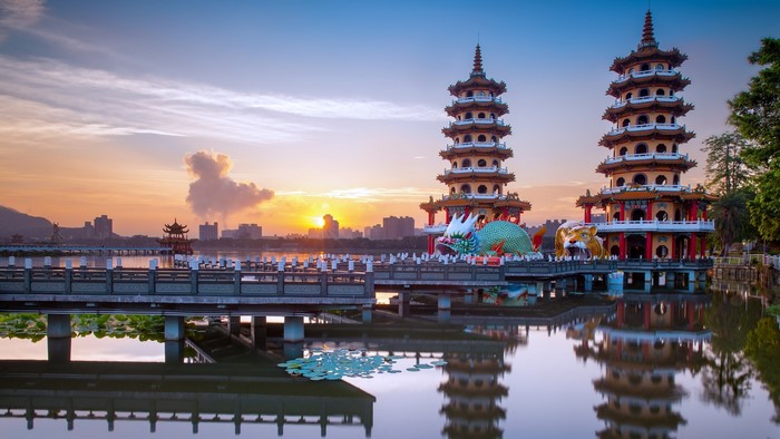 Dragon and Tiger Pagodas at Lotus Pond, Kaohsiung, Taiwan