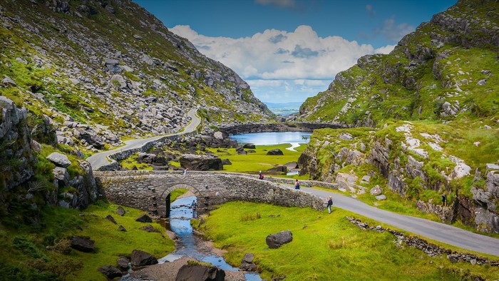 Stone bridge over stream in Gap of Dunloe, County Kerry, Ireland