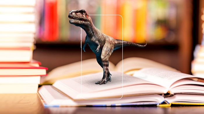 Tyrannosaurus Rex Augmented Reality on Books
