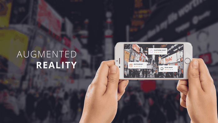 Augmented Reality overlay on a city street