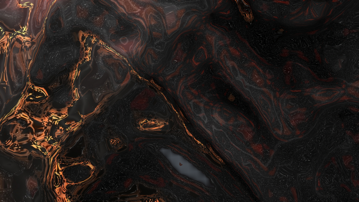 Abstract CGI digital art with dark and fiery textures