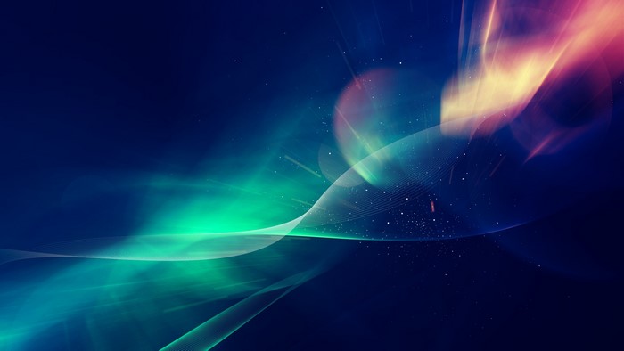 Abstract digital art with blue and green light