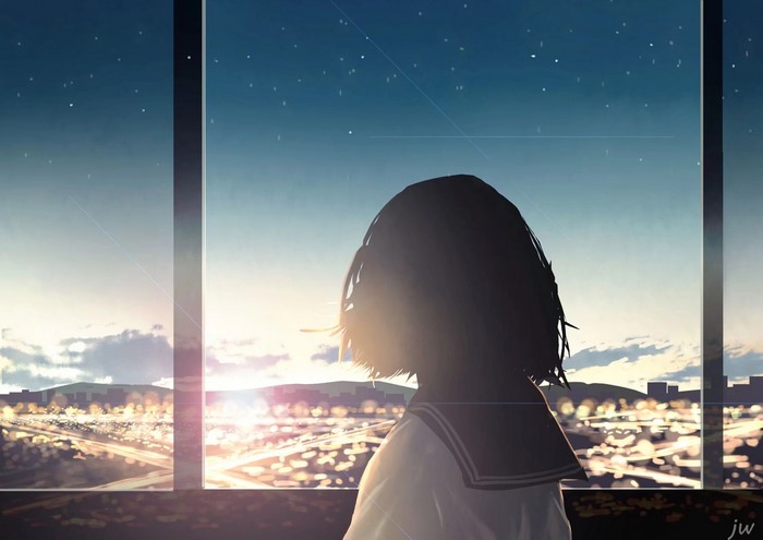 #471255 anime, moescape, silhouette, sky - Rare Gallery HD Wallpapers