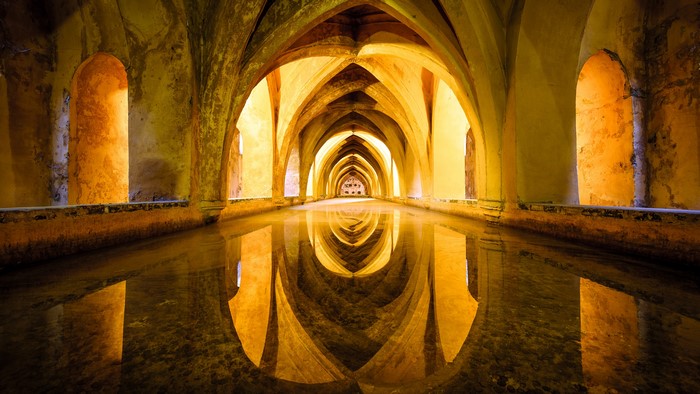 Yellow Arches Reflected in Water