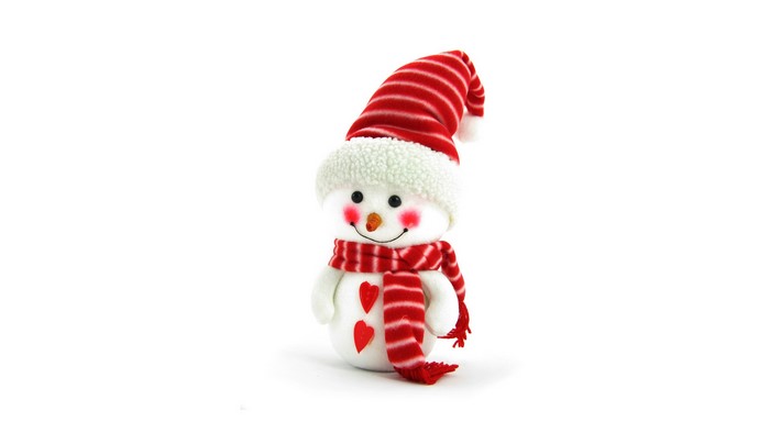 Plush snowman with Santa hat and scarf