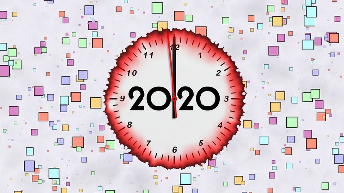 2020 New Year Clock with Confetti