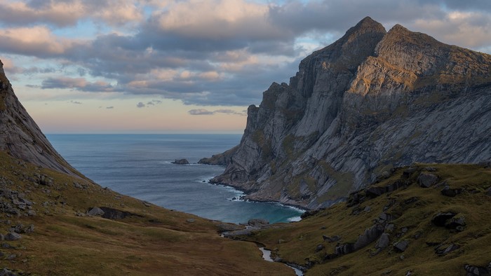 Mountains and sea in Lofoten Islands, Norway