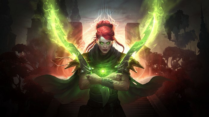 Magic: Legends - Woman with glowing swords