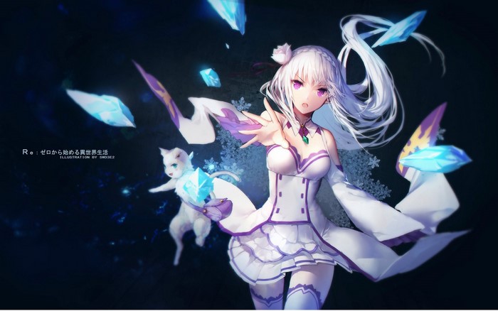 Emilia and Puck from Re: Zero